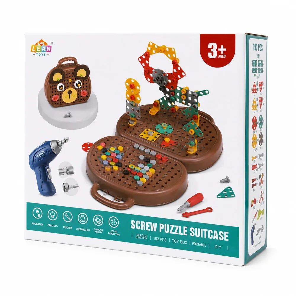 TOOLBOX | Montessori konstrukcijski set 203 dijela i bušilica