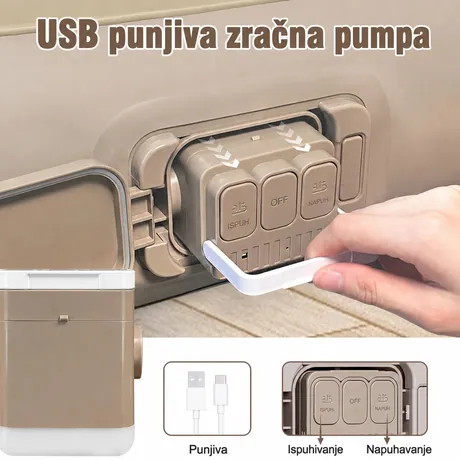 DREAMAIR | dupli zračni madrac sa USB pumpom 200 × 150 cm — slika 4 — slika 4