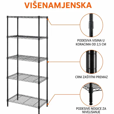 GRID | podesiva metalna polica sa 5 nivoa — slika 4 — slika 4